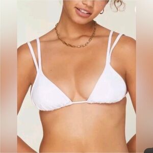 NEW Andie Swim The Cannes Swim Bikini Top White Size M